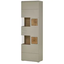 Vitrine   ¦ grau ¦ Maße (cm): B: 65 H: 205 T: 37.0