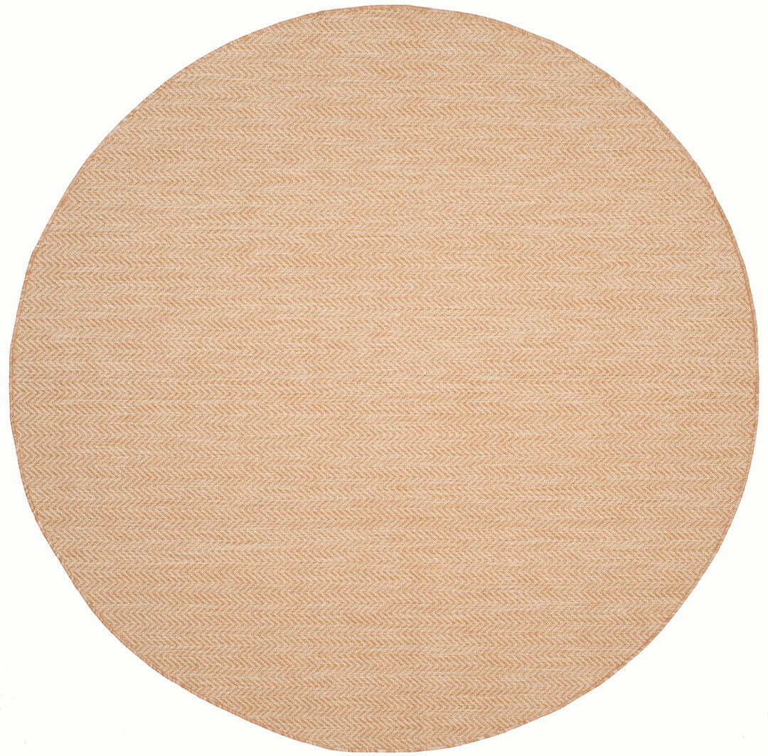 Brayden Studio Caletha Natural/Cream Indoor/Outdoor Rug Tan Round 122 cm
