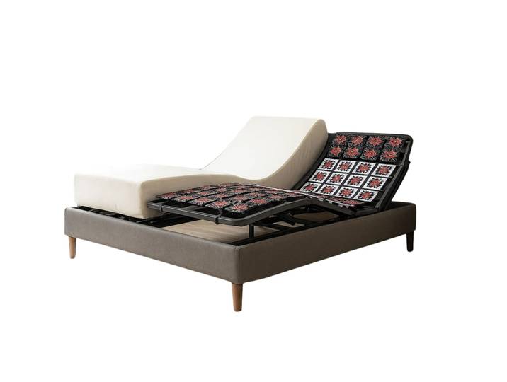 Lit electrique de relaxation simili gris et matelas 160x200 cm
