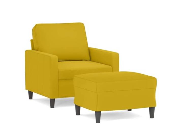 Makastle Sessel mit Hocker Gelb 60 cm Samt