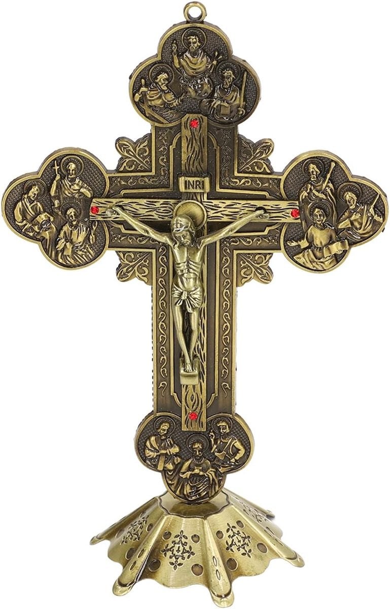 Kruisbeeld van Jezus, Zwart, Tafeldecoratie van Hout en Resin