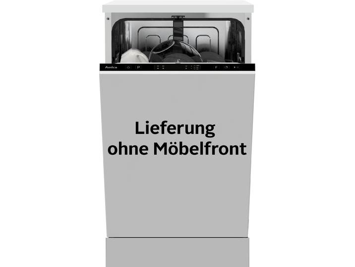 AMICA vollintegrierbarer Geschirrspüler EGSPV 589 490 , Energieeffizienz: D, schwarz, B:45cm H:82cm T:55cm, Geschirrspüler, 9 Maßgedecke – Kompaktes Format für kleine Küchen, vollintegrierbarer Geschirrspüler