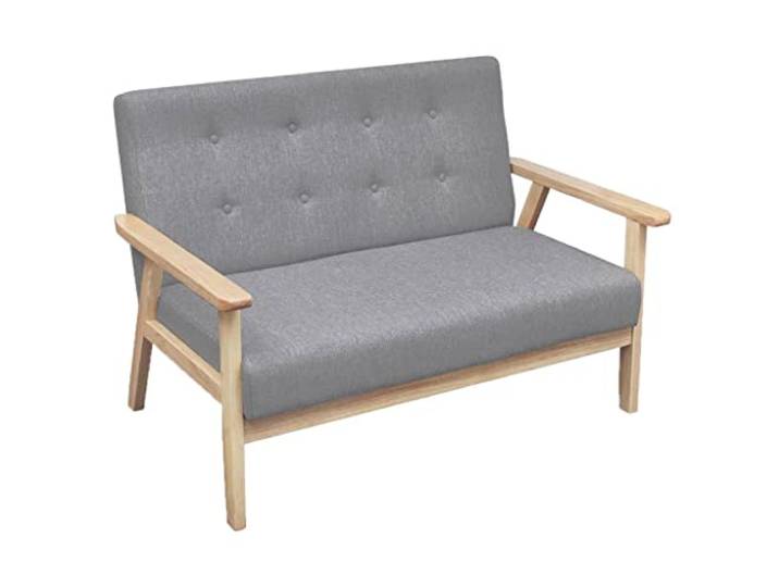 vidaXL 2-Sitzer-Sofa Stoff Hellgrau