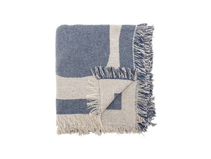 Tagesdecke Noah – Grafisches Design in Blau aus recycelter Baumwolle - Blau - Luxusbetten24