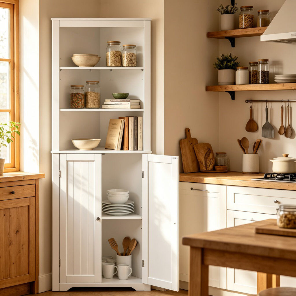 Yaheetech Kitchen & Bathroom Corner Storage Shelving Unit White 163cm H X 60cm W X 31.5cm D