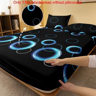 Uplift Essentials Simple Modern Printed Matte Fitted Sheet Circular Geometry Pattern Bedding Cover 77.95 79.92