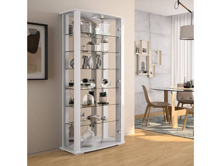 Vitrine II 86 x 178 x 38cm Blanc/Blanc brillant