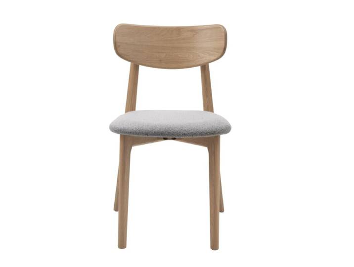 Liadomo Elim Esszimmerstuhl aus Eiche mit Bouclé Polsterung - Bouclé grey Esszimmer, Stoffbezug, zwei Farben, Holzgestell, Bouclé, voll im Trend, zeitloses Design Modern, Skandinavisch, Zeitlos