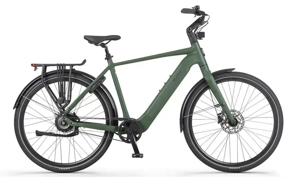Puch E-Nova - E-Bike - 28 Zoll - 250W Motor - 160 km Reichweite - 2-Gang Automatik - Hydraulische Scheibenbremsen - 540Wh Akku - Olivgrün Matt