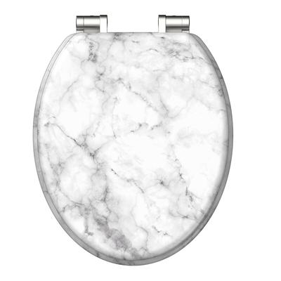 Schütte MDF WC Sitz MARMOR STONE, Toilettendeckel mit Absenkautomatik Motiv, Klobrille mit Holzkern, Toilettensitz, WC Deckel