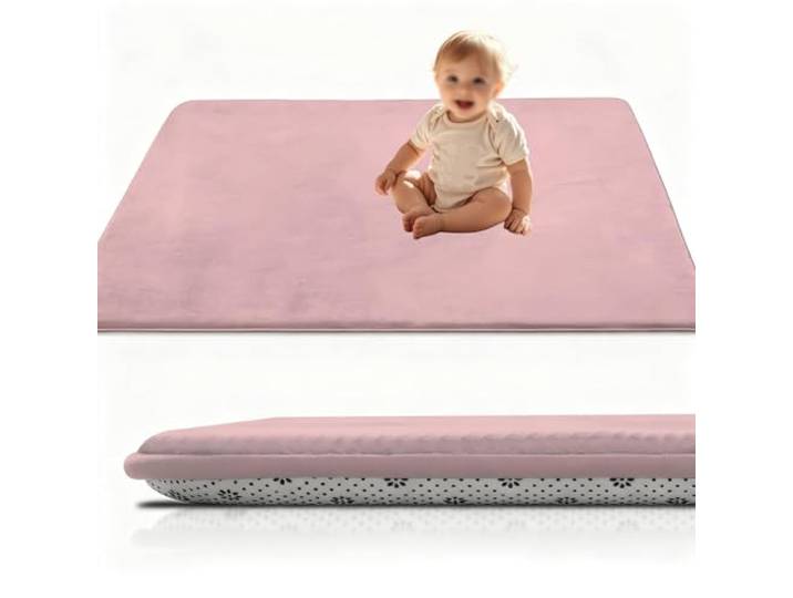 RxueSug Faltbare Krabbelmatte Baby – Große Schaumstoff Spielmatte Baby Faltbar für Babys & Kleinkinder 200 x 300 cm – Padded Kinder Matte für Innen & Außen – wasserdichte Baby Matte Rosa