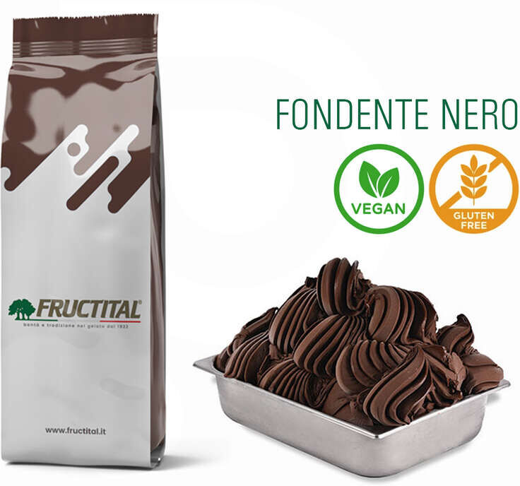 Fructital Base per gelato Cioccolato Fondente Nero (1,5 Kg)