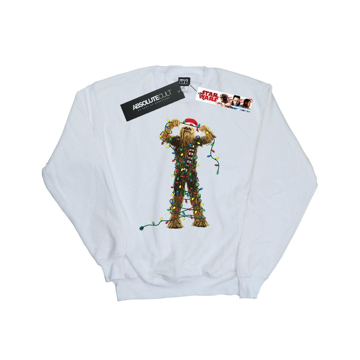 Star Wars Heren Chewbacca Kerstverlichting Sweatshirt (Wit)