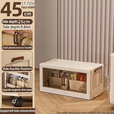 Uplift Picks Foldable Storage Cabinet Large Capacity Dustproof Wardrobe Organizer 45 Cm 1 Layer