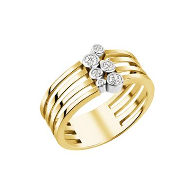 Fingerring VIVANCE "925/- Sterling Silber vergoldet bicolor" Gr. 52, bunt (mehrfarbig), Fingerringe, Damen, 052 (16,6), Silber 925 (Sterlingsilber), Fingerring