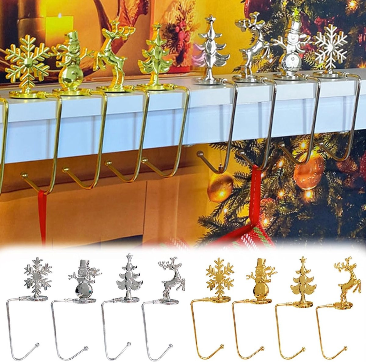Set van 8 vouwbare kristallen handtas haken voor decoratie en opbergruimte