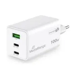 MediaRange MOBILE CHARGER 100W/MRMA123 (100 W, 3 Ports), USB Ladegerät, Weiss
