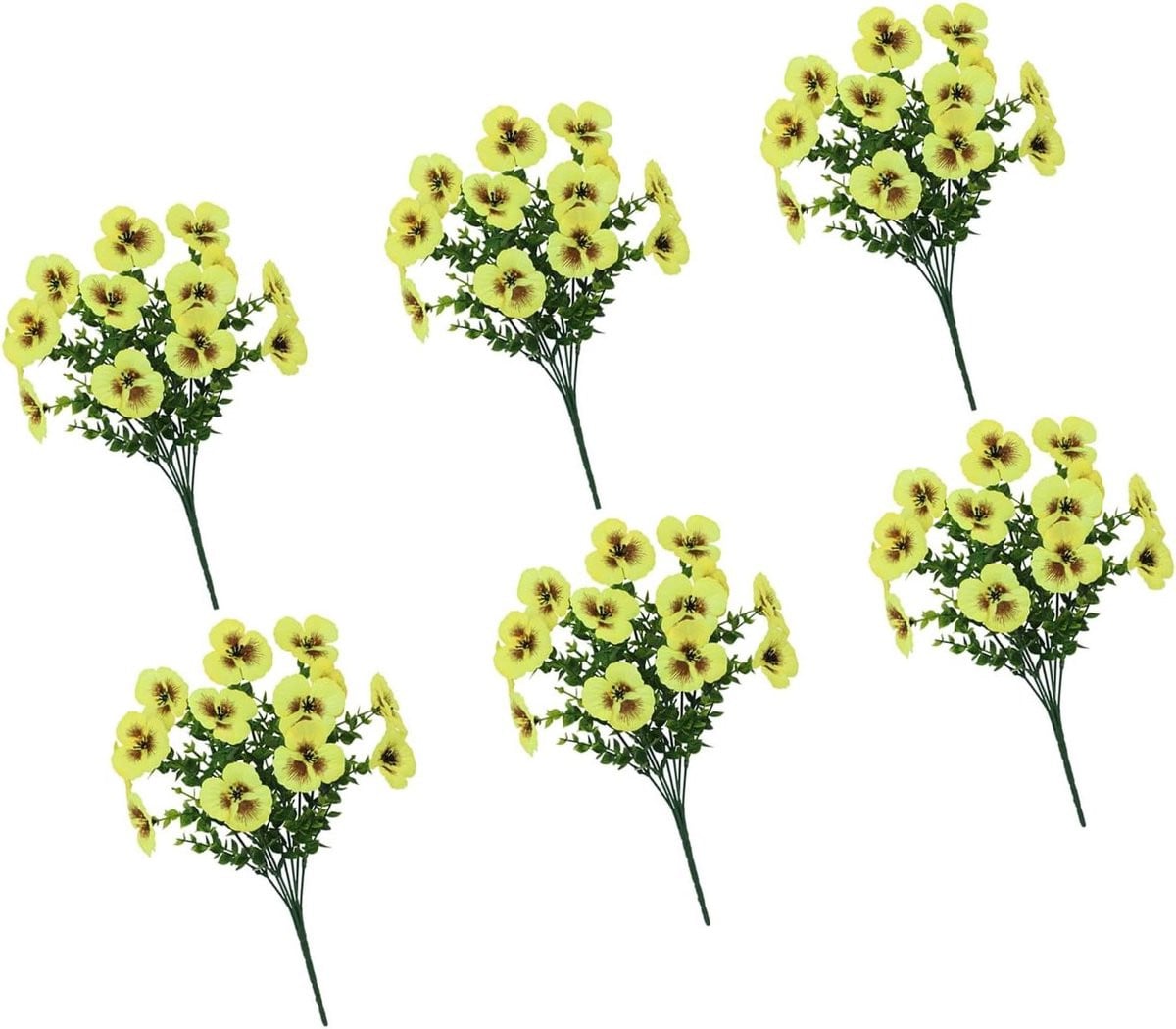 Geel Kunstbloemen Boeket met Realistische Nep Viooltjes, 60 cm Hoog