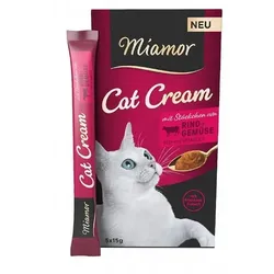 Miamor Cat Cream mit Rindfleisch und Gemüse 75g (5x15g) Verwöhnsnack