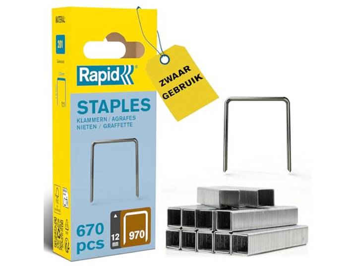 Rapid tackernieten No. 970, 12 mm, 672 stuks vlakdraadnieten