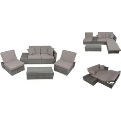 Garden Pleasure Lounge Set ALCUDIA, Aluminium / Polyrattan / Kissen 100 % Polyester