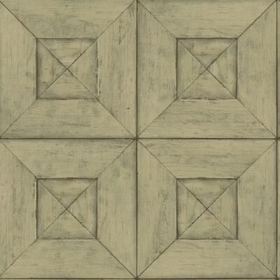 Chesapeake Avery Green Wood Wallpaper - 20.5in x 396in x 0.025in