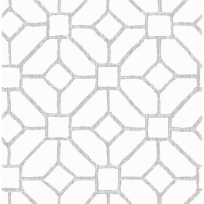 A-Street Prints Addis Grey Trellis Wallpaper