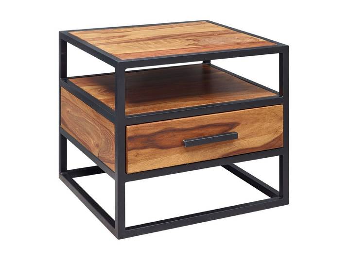 tinkaro Nachttisch KAI Massivholz, Walnuss finish Holz Braun