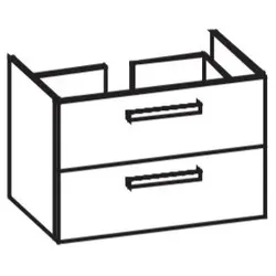 Artiqua 411 Waschtischunterschrank für DuraStyle Compact 233778 Graphit Struktur quer, 411-WU2L-D69- 411-WU2L-D69-7098-401