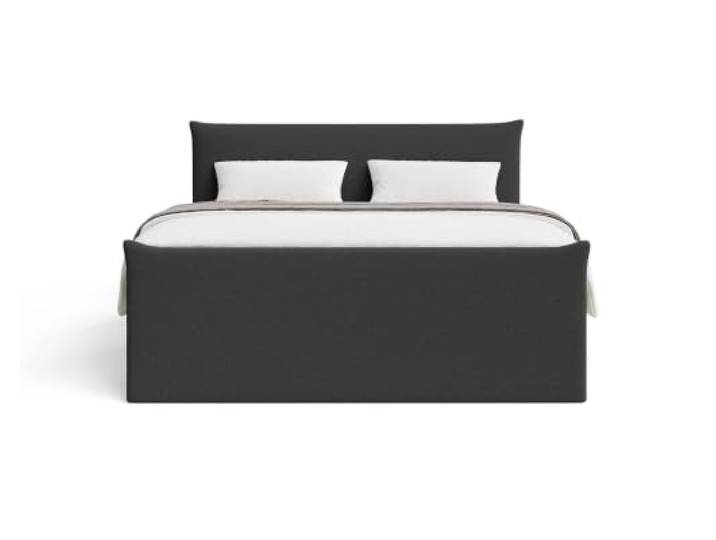 Chilly. Möbel Design Bett Liva - Komfort Boxspringbett mit Bettkasten, Matratze und Topper - 200x200 cm - Bouclé Schwarz