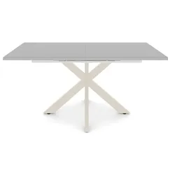 Mäusbacher Esstisch mit Auszug Vitrum 160/210 x 90 cm Glas Kreidegrau 160