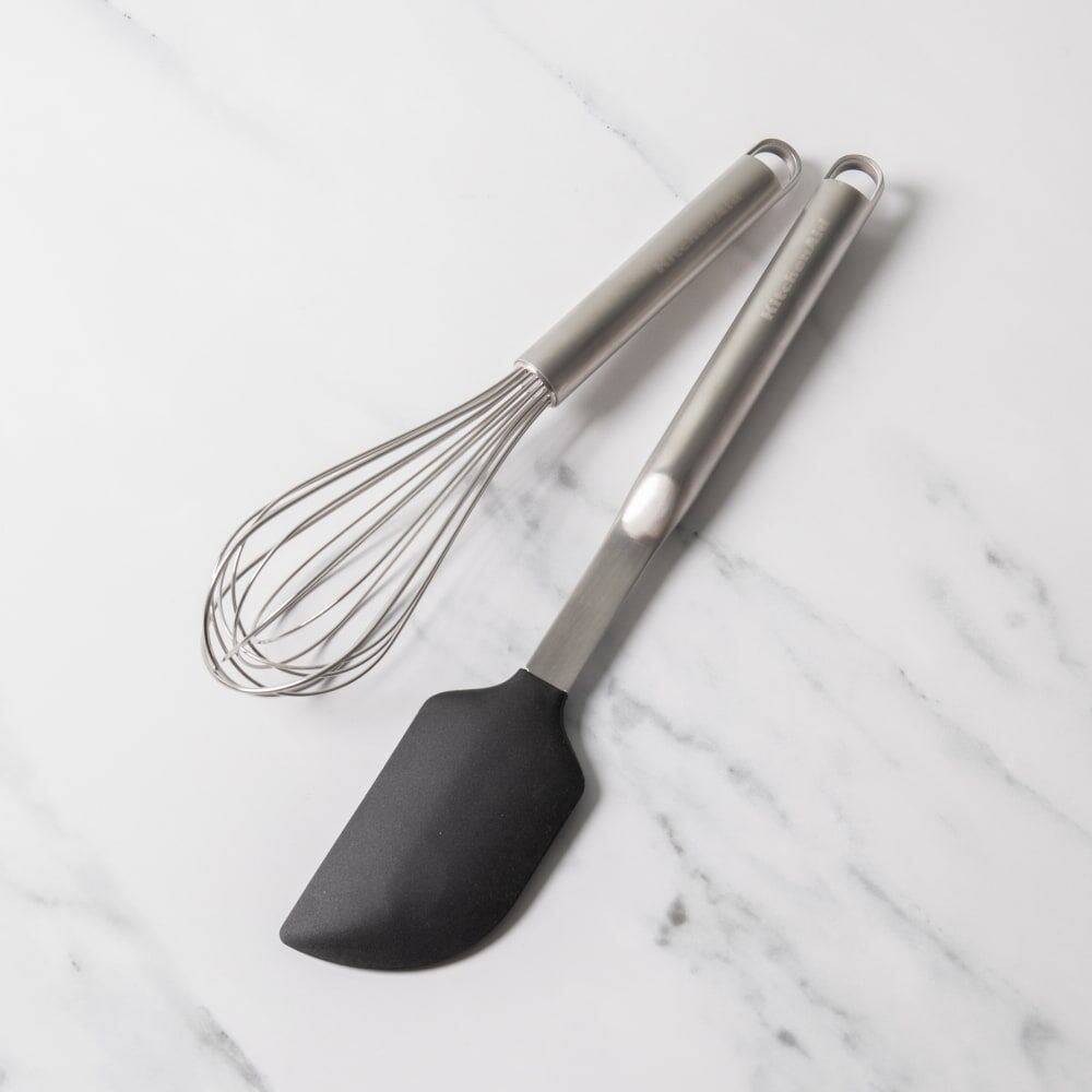Kitchenaid Ensemble 2 pièces de fouet Premium et de spatule en acier inoxydable Argenté 20x2x7cm