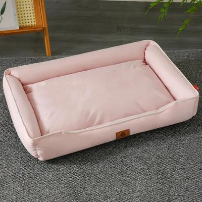 Uplift Essentials Four Season Orthopedic Square Dog Bed Waterproof Bite Resistant Pet Mattress pink m