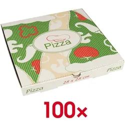 Papstar Pizzakartons »pure« 28 x 28 cm, 100 Stück weiß, 24x3x24 cm