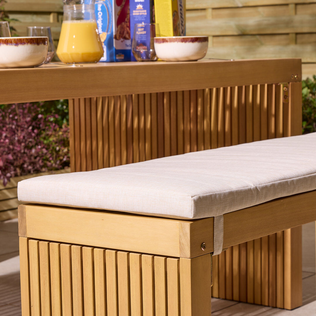Rowlinson Kyoto 4 Seat Dining Set with Cushions Brown 4