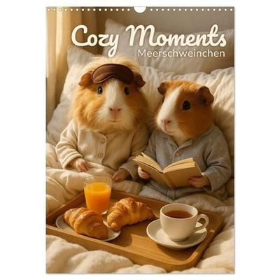 Cozy Moments - Meerschweinchen Kalender (Wandkalender 2027 DIN A3 hoch), CALVENDO Monatskalender