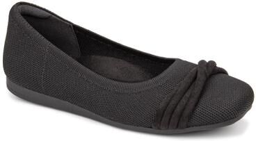 Women's Nissa Square Toe Stretch Knit Flat by Ros Hommerson in Black Knit (Size 7 M)