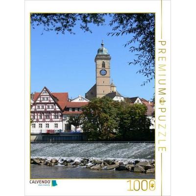 CALVENDO Puzzle Nürtingen, Altstadt mit Stadtkirche | 1000 Teile Lege-Größe 64x48cm Foto-Puzzle für glückliche Stunden