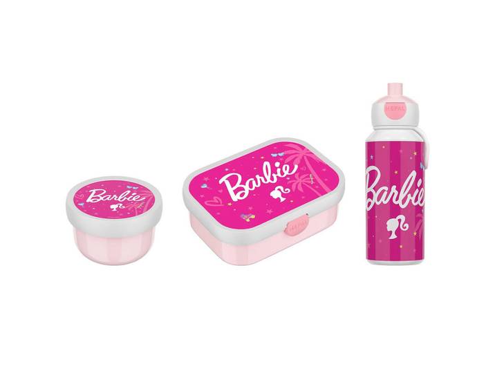 Mepal Lunchset Campus Barbie 3-tlg., Pink, Kunststoff, 6.8x24.4x24 cm, Küchenzubehör, Vorratsbehälter, Brotkästen