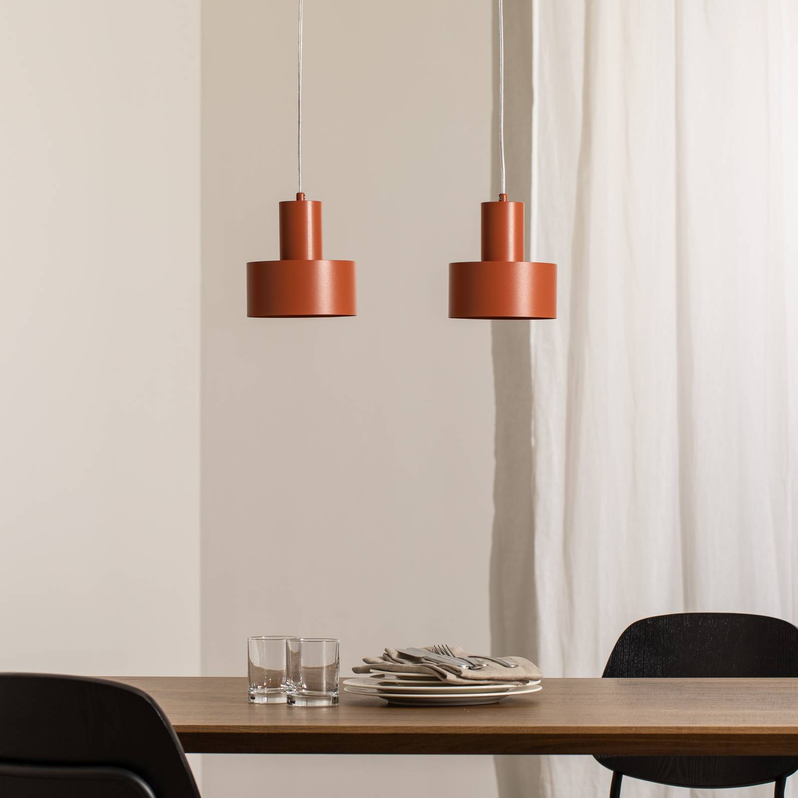 Hängelampe Rif 2 SIGMA, dimmbar, rot, für Wohn- / Esszimmer, Metall, Modern, Pendelleuchte