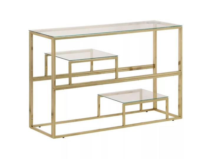 VidaXL - Konsolentisch edelstahl, One Size, Gelbgold