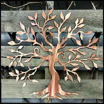 Baum Metall Wanddekoration Baum des Lebens Metall Wandkunst Vogel Ornament Zuhause Schlafzimmer Wohnzimmer Fensterdekoration