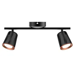 LED Deckenleuchte Deckenstrahler Spots verstellbar 2-flammig schwarz L 40,5 cm