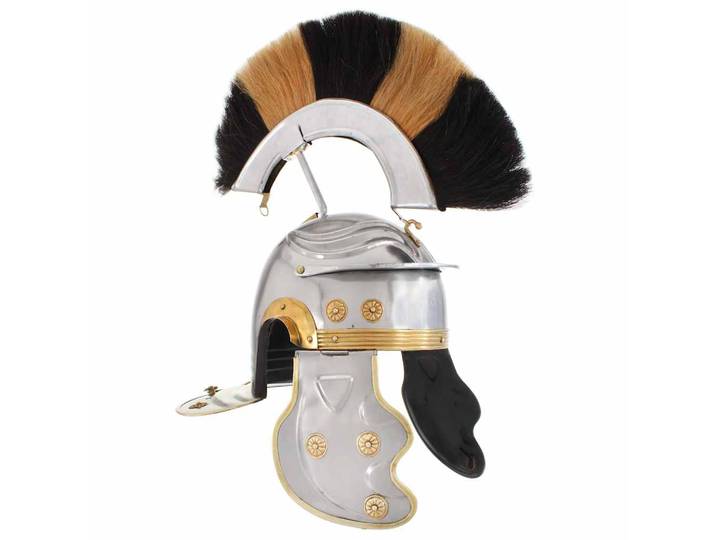 vidaXL Römischer Soldaten-Helm Antik Replik für LARP Silbern Stahl