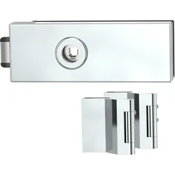 Griffwerk Glastürbeschlagset PURISTO S unverschließbar Flüster 3-tlg. Bänder Chrom-Optik