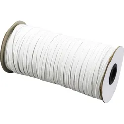 SPRINTIS Gummiband weiß, 5 mm, 130 m Rolle, elastische Gummilitze für Textilprojekte zum Einnähen, Flachgummi ideal für Masken und Kleidung, Kunststoff, Kautschuk