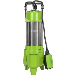 vitoGARDEN Abwasserpumpe 1500W INOX Schmutzwasser Abwasserpumpe Flutung Vakuum Keller Pool Stromkabel 6m VITO