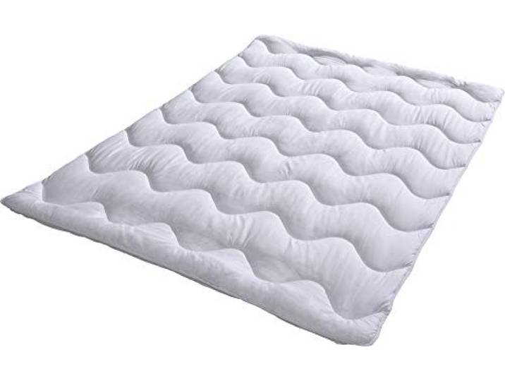 REDBEST Steppbett, Bettdecke Atlanta weiß Größe 200x200 cm - Textilfaser - Feuchtigkeitsabtransport, Liegekomfort, waschbar, ergonomische Wellensteppung - Wärmestufe 2