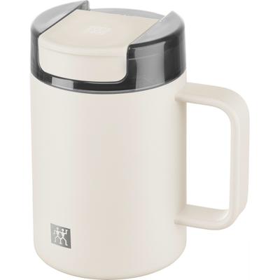 Thermobecher ZWILLING "Thermo Plus", beige (cream), B:8,5cm H:13,5cm, Edelstahl, Trinkgefäße, Thermobecher, Edelstahl, Doppelwandig, To-Go, Auslaufsicher