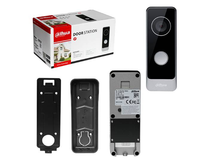 Dahua VTO1301R-W 1080P Mini interphone vidéo WiFi HD sans fil, sonnette intelligente pour maison connectée, appel vocal bidirectionnel avec moniteur intérieur et caméra IP